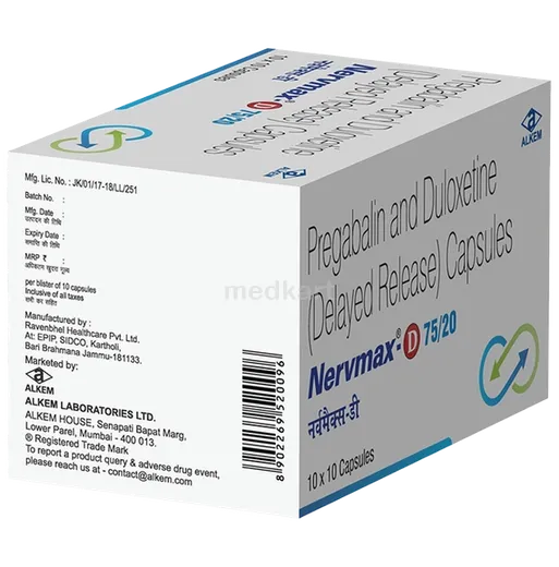 nervmax d 75/20mg capsule 10's